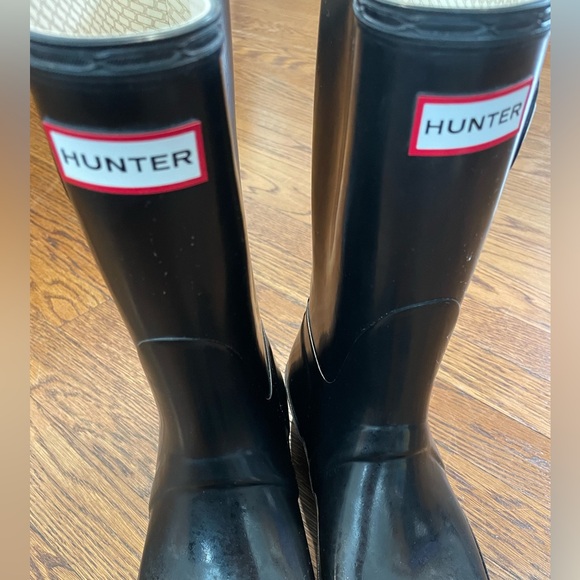 Hunter Original Short Gloss Rain Boots Women’s 8  Black Boot With Buckle - Picture 7 of 7